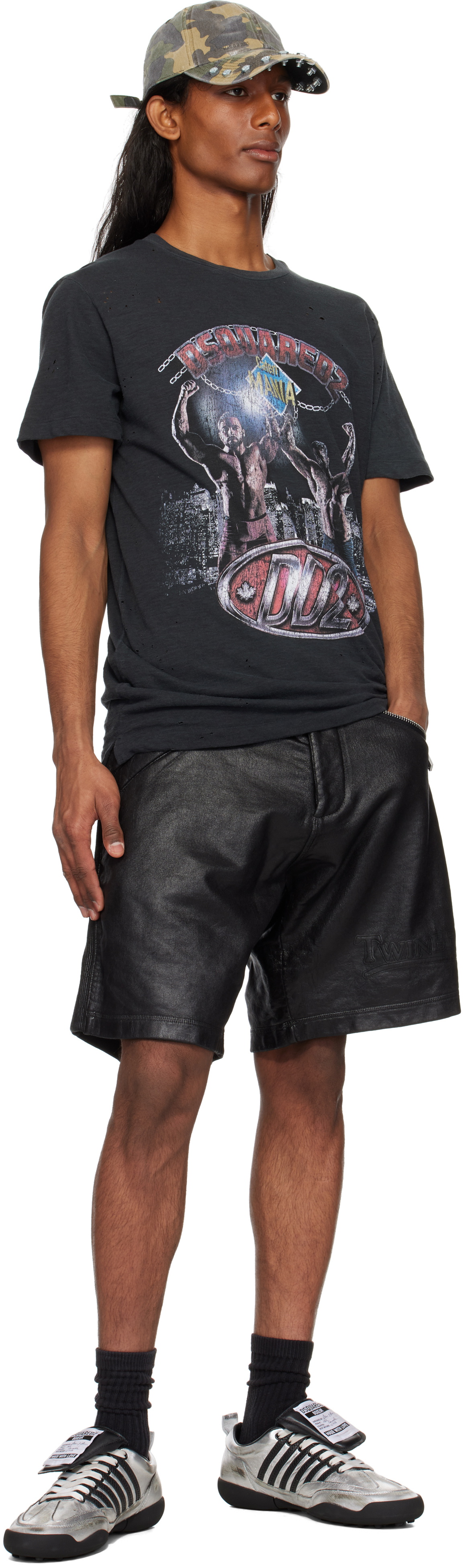 Dsquared2 Black Big Boxer Biker Shorts