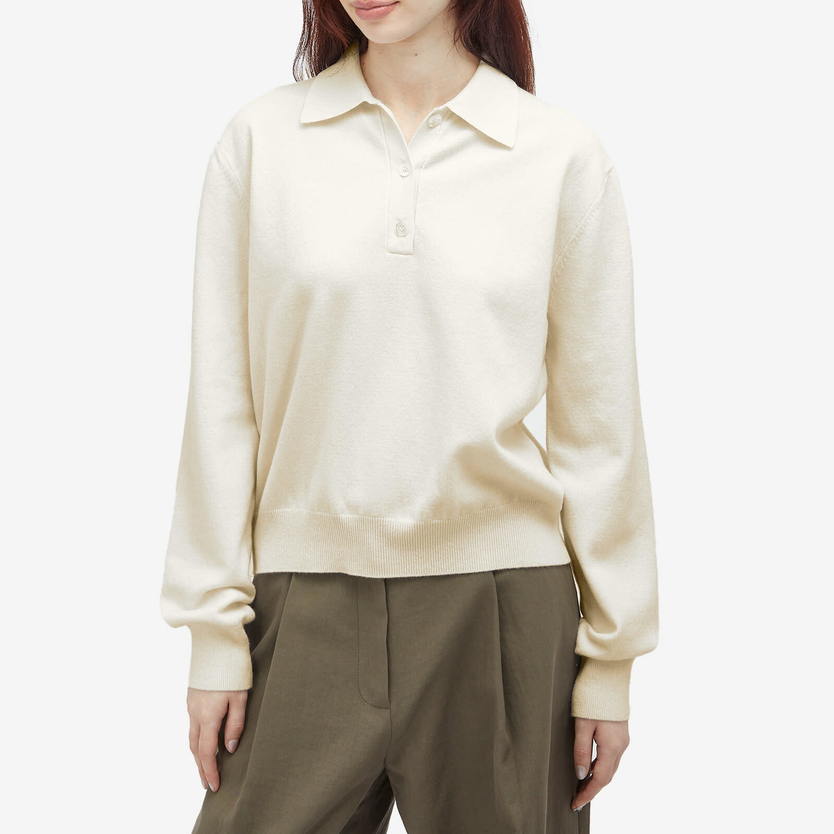 Róhe Women's Cashmere Polo in Off White