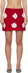 MSGM Red Crocheted Miniskirt