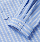 Gucci - Oversized Striped Cotton-Poplin Half-Placket Shirt - Men - Light blue