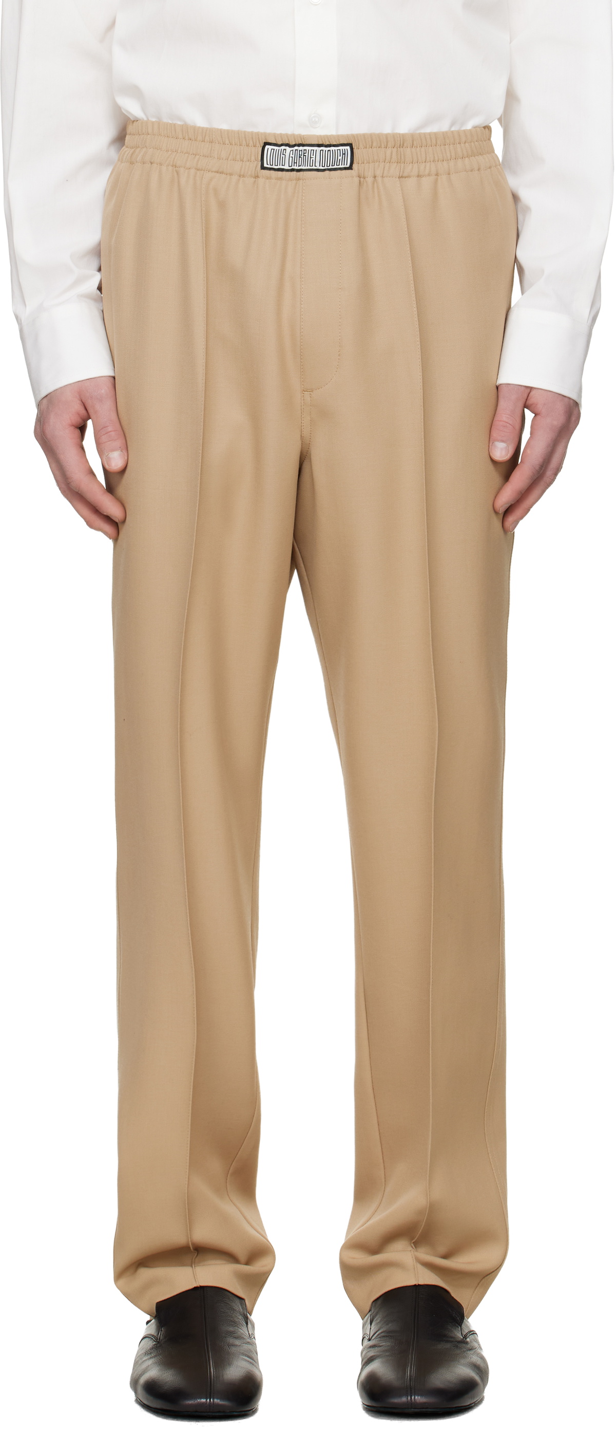LGN Louis Gabriel Nouchi Beige Wool Jogging Track Pants