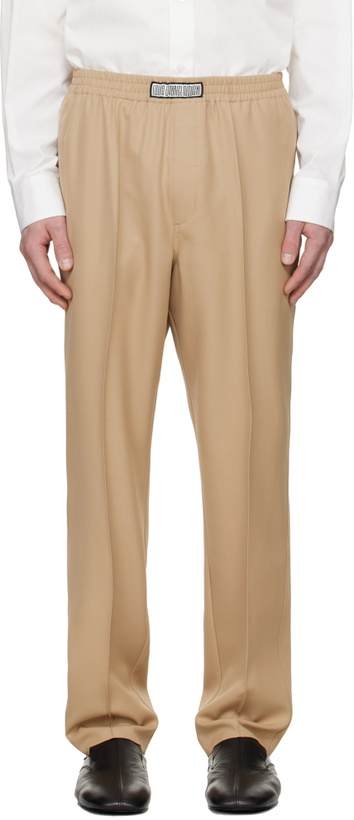 Photo: LGN Louis Gabriel Nouchi Beige Wool Jogging Track Pants