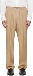 LGN Louis Gabriel Nouchi Beige Wool Jogging Track Pants