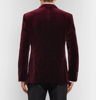 Dunhill - Burgundy Kensington Slim-Fit Faille-Trimmed Cotton-Velvet Tuxedo Jacket - Men - Burgundy