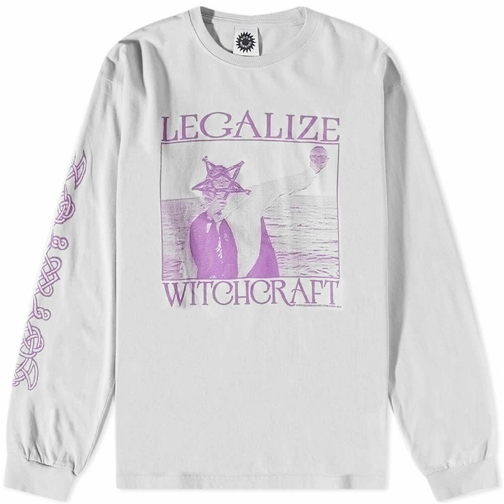 Photo: Good Morning Tapes Men's Long Sleeve Legalize Witchcraft T-Shirt in Stone