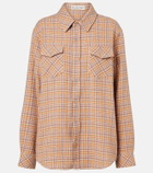 God's True Cashmere Midnight Rose plaid cashmere shirt