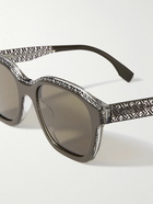 Fendi - D-Frame Logo-Print Acetate Sunglasses