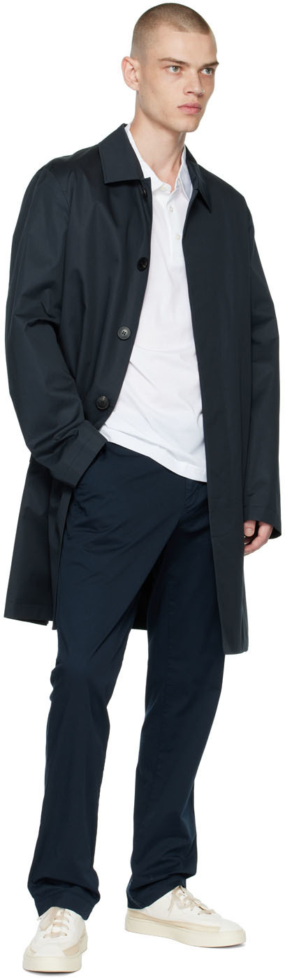 Sunspel Navy Showerproof Coat