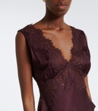 Rixo Emmie lace-trimmed satin top