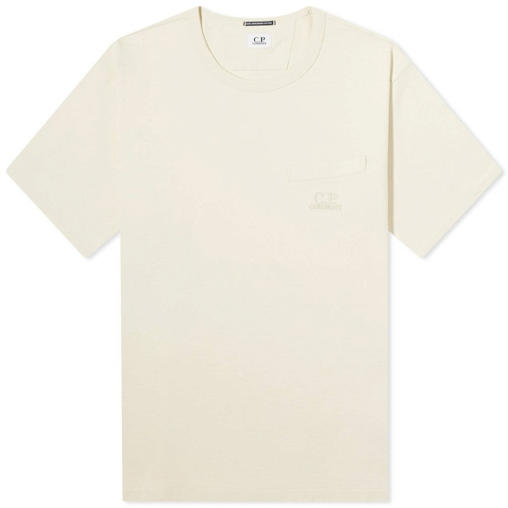 Photo: C.P. Company Men's 30/2 Mercerized Jersey Twisted Pocket T-Shirt in Pistachio Shell