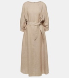 Loro Piana Belted linen midi dress