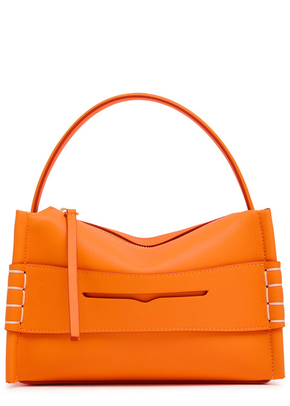 Photo: JW Anderson Loafer Small Leather top Handle bag - Orange - One Size