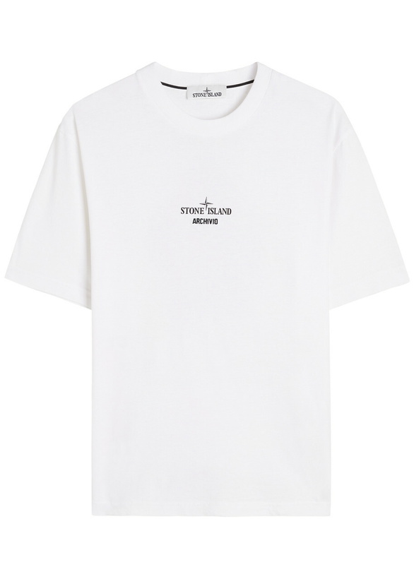 Photo: Stone Island Archivo Logo-printed Cotton T-shirt White
