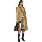 Paco Rabanne Tan Double-Breasted Trench Coat