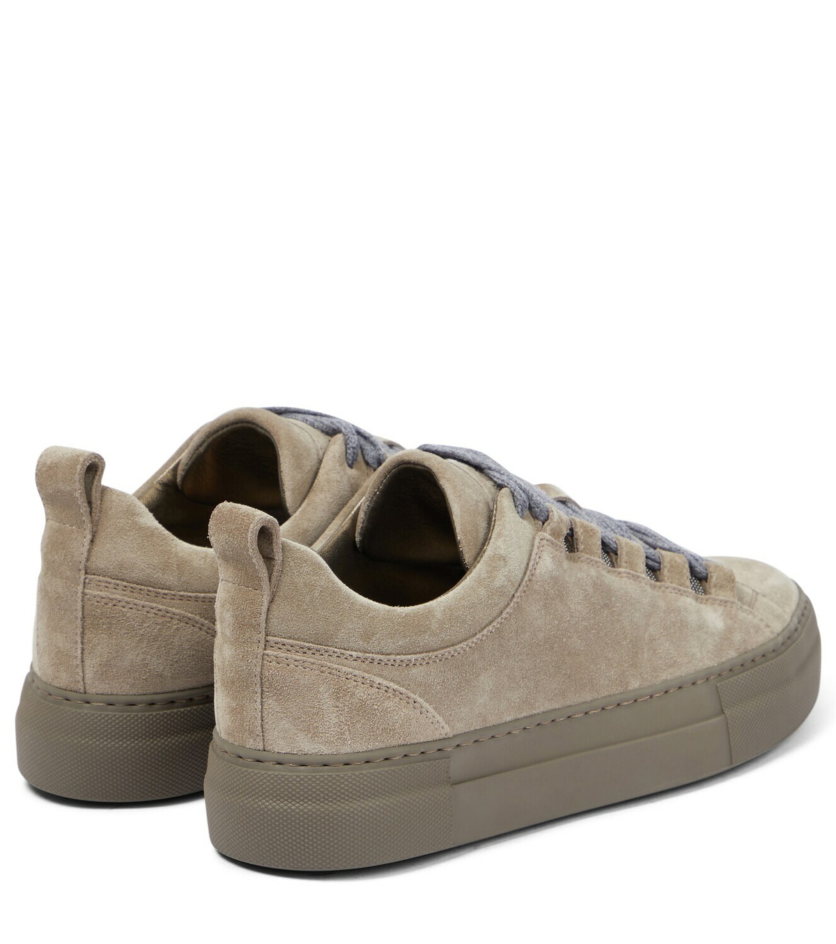 Brunello Cucinelli Embellished suede and leather sneakers Brunello ...