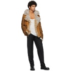 Ann Demeulemeester Reversible Brown and Off-White Shearling Jacket