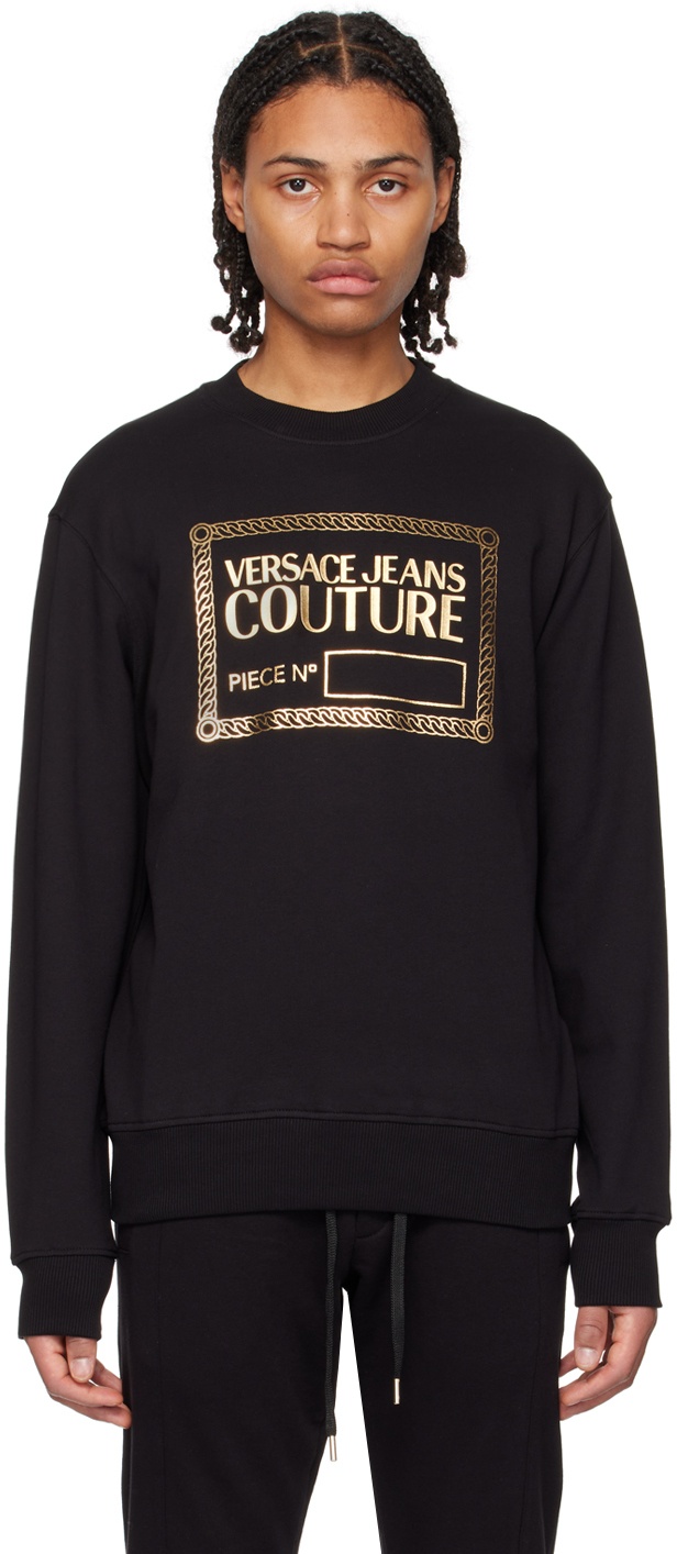Nonsens Lave om løgner Versace Jeans Couture Black Piece Number Sweatshirt Versace