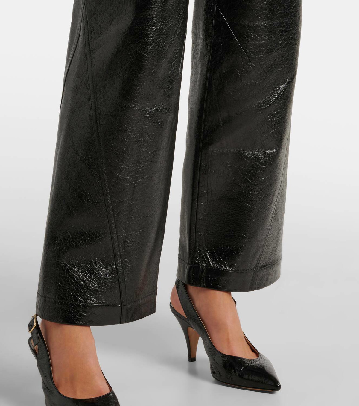 Jacques Wei High-rise leather wide-leg pants