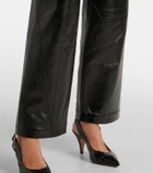 Jacques Wei High-rise leather wide-leg pants