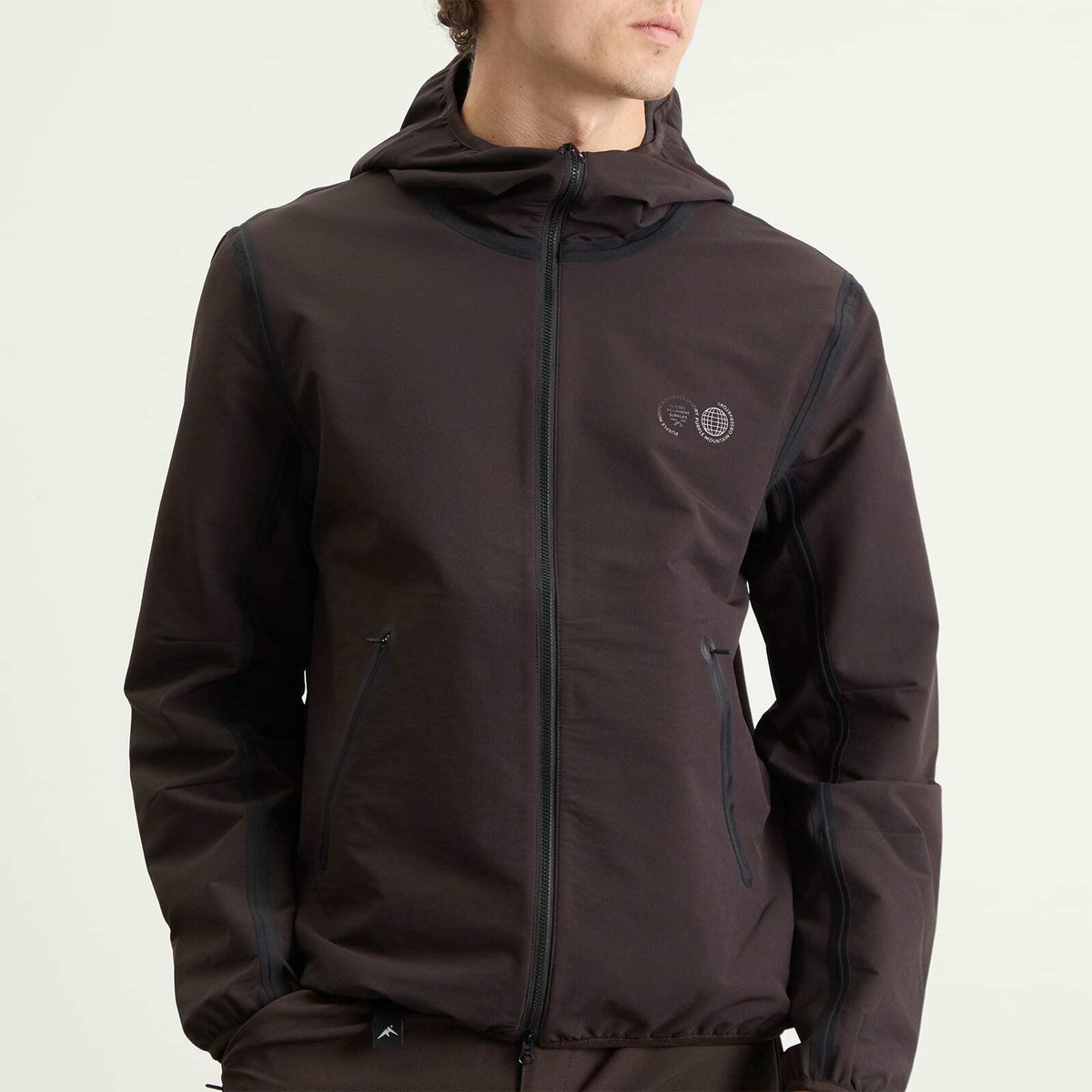 Purple Mountain Observatory Men's Adv Soft Shell Balaclava Jacket in Chocolate
