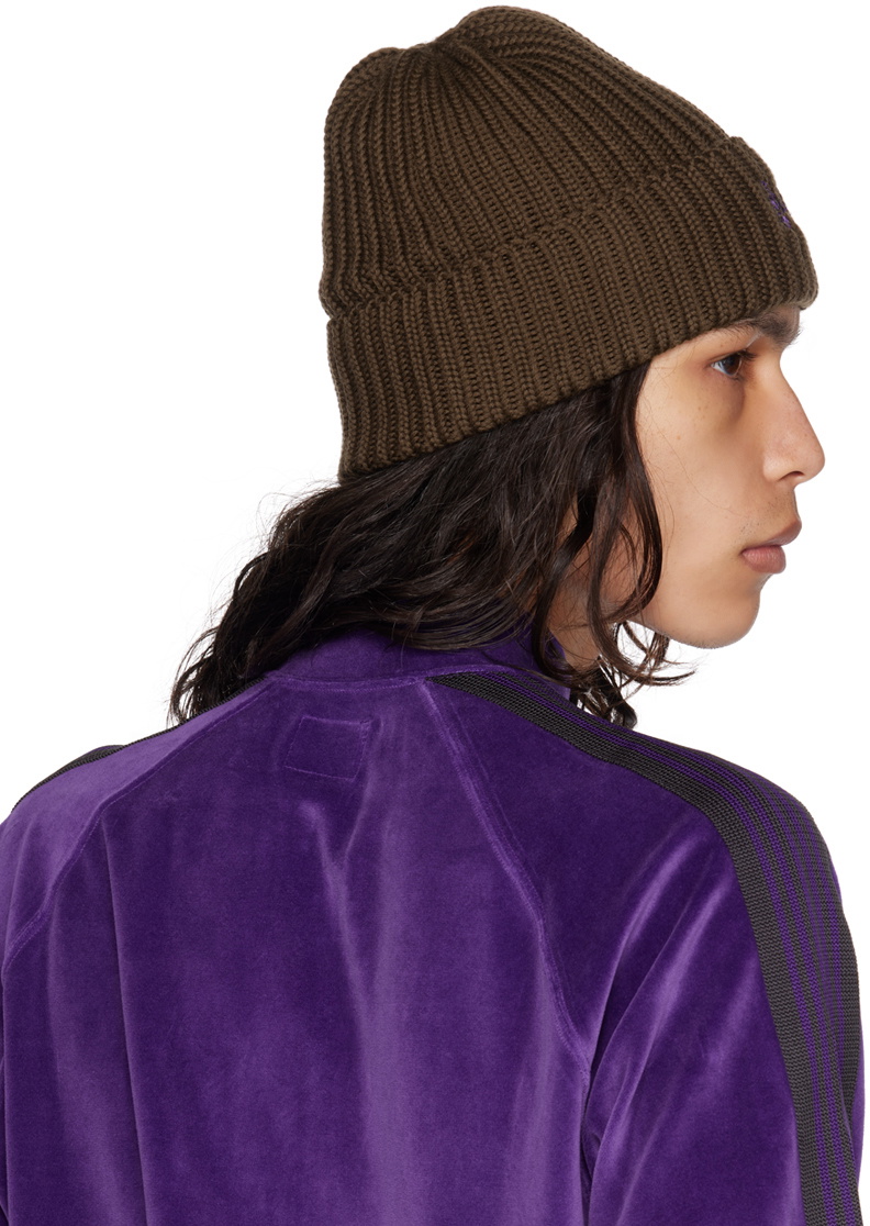NEEDLES Brown Embroidered Beanie
