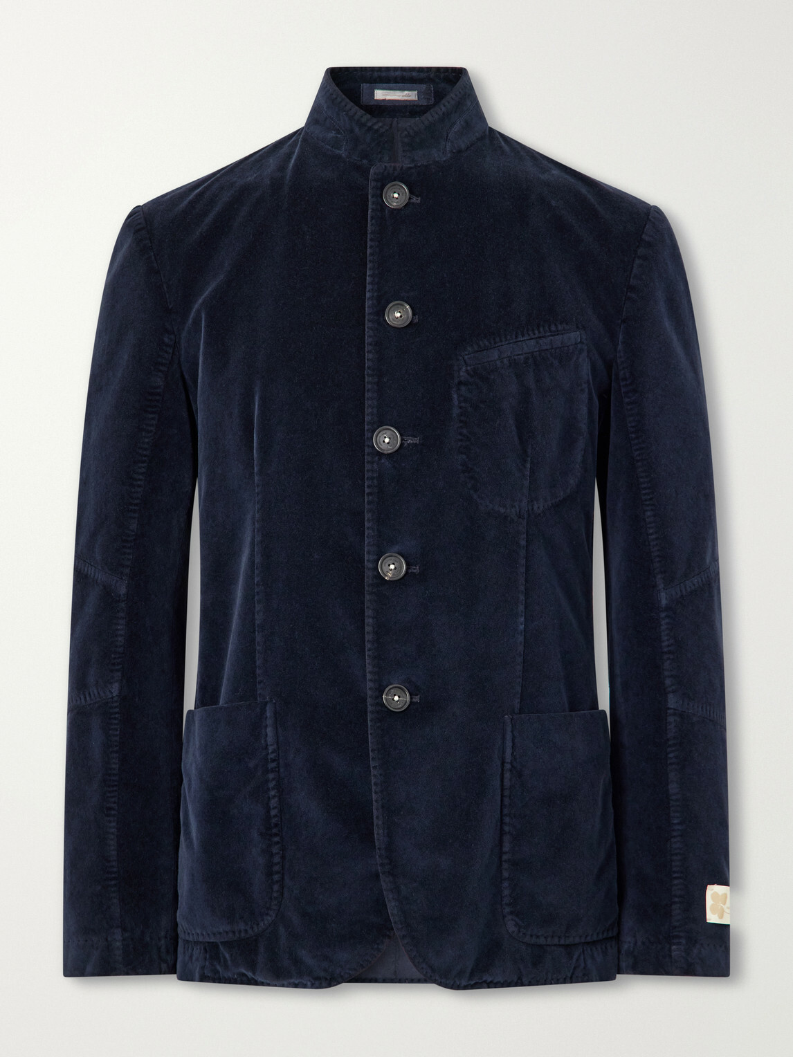 Massimo Alba - Gstaad panelled Cotton-Velvet Jacket - Blue