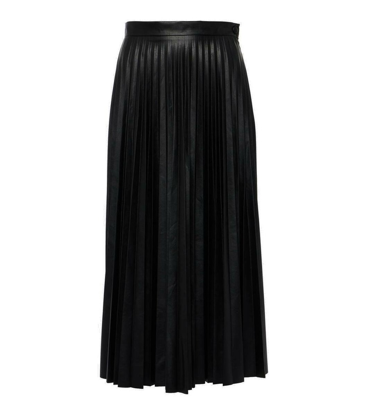 Photo: MM6 Maison Margiela Pleated high-rise faux leather midi skirt