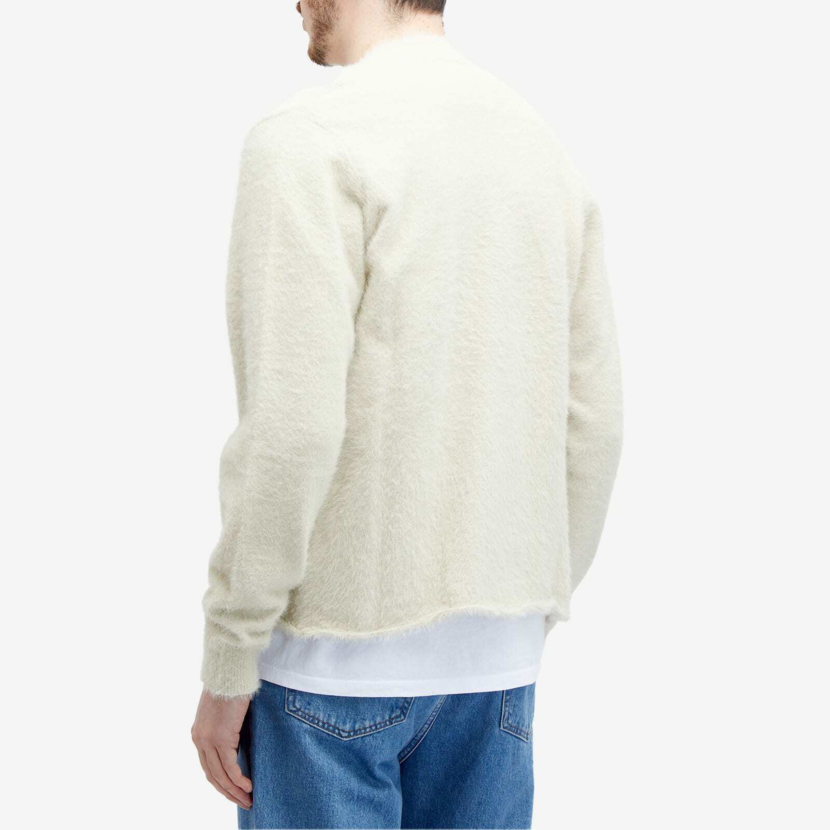 Wood Wood Men's Cassian Furry Cardigan in Sesame Beige