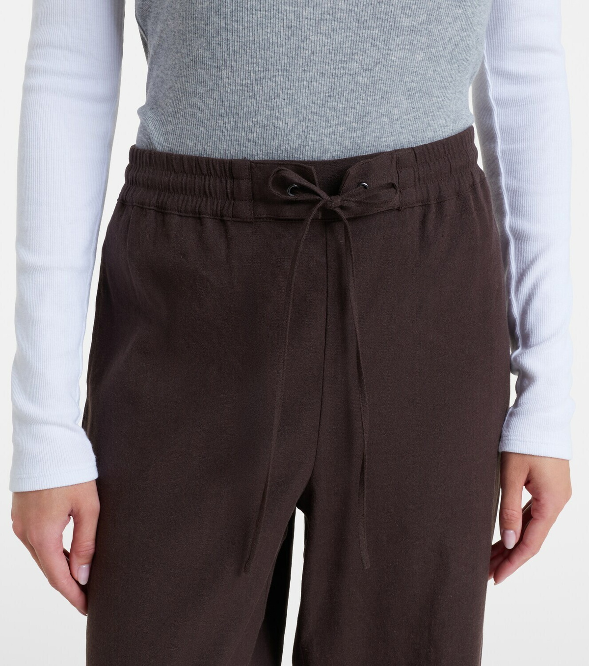 Vince Linen and rayon-blend wide-leg pants