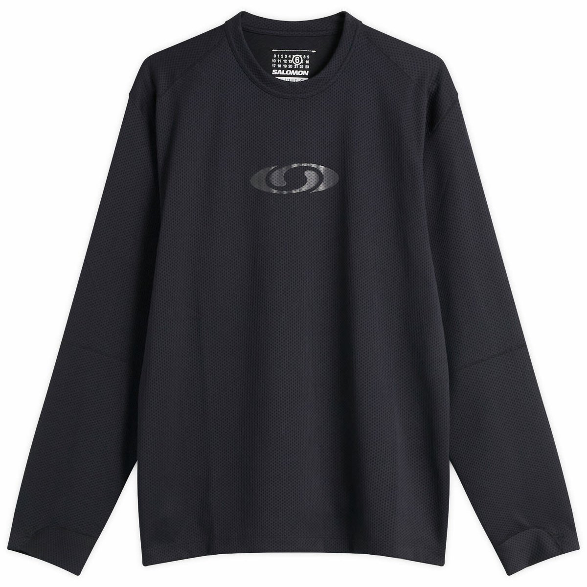 MM6 Maison Margiela Women's x Salomon Perforated Long Sleeve Sweater in Washed Black