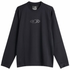 MM6 Maison Margiela Women's x Salomon Perforated Long Sleeve Sweater in Washed Black