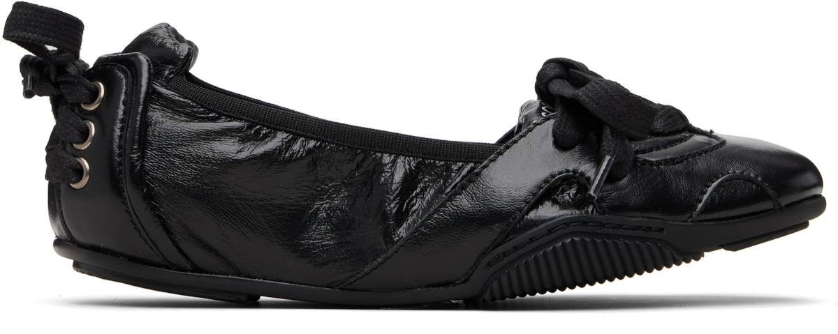 Acne Studios Black Lace-Up Leather Sneakers