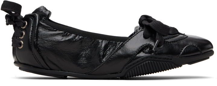 Photo: Acne Studios Black Lace-Up Leather Sneakers