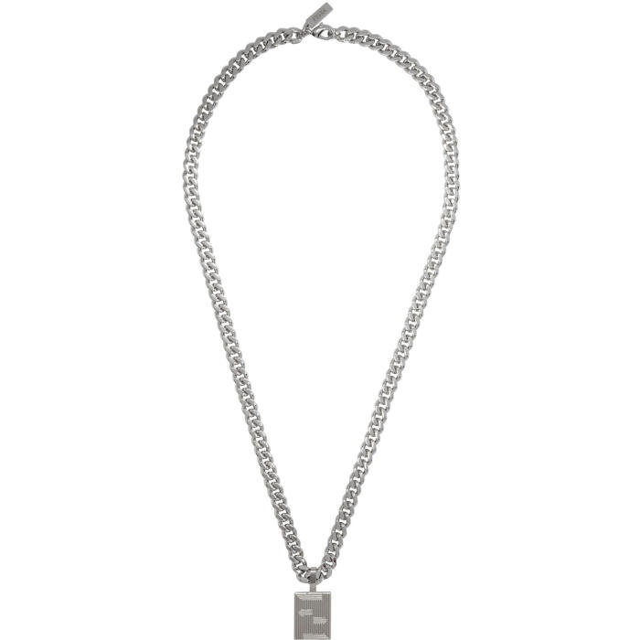 Photo: Fendi Silver Icon Logo Chain Necklace 