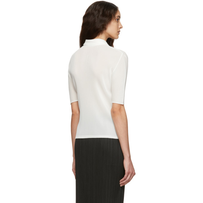 Pleats Please Issey Miyake White Mist March Polo Pleats Please