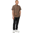 Burberry Brown Poplin Check Short Sleeve Shirt