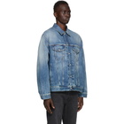 Acne Studios Blue Denim Oversized Distressed Jacket