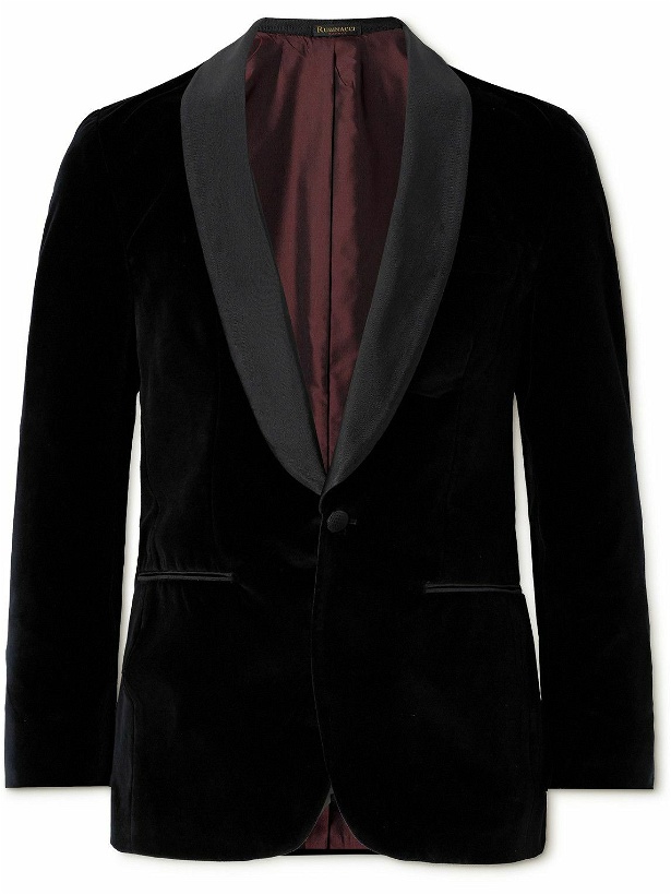 Photo: Rubinacci - Slim-Fit Shawl-Collar Cotton-Velvet Tuxedo Jacket - Black