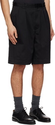 nanamica Black Double Pleated Chino Shorts