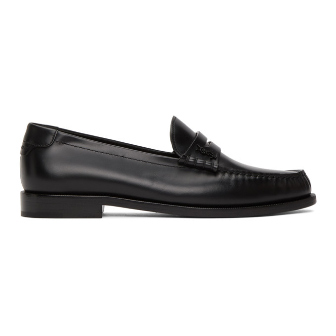 Photo: Saint Laurent Black Monogram Penny Slippers