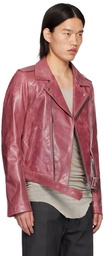 Rick Owens Pink Porterville Luke Stooges Leather Jacket