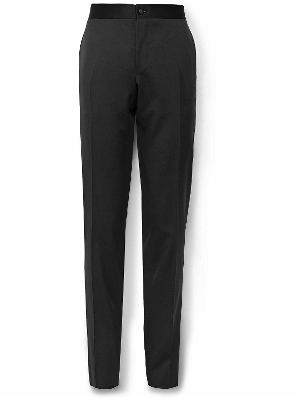 Photo: Canali - Slim-Fit Satin-Trimmed Wool-Twill Tuxedo Trousers - Black