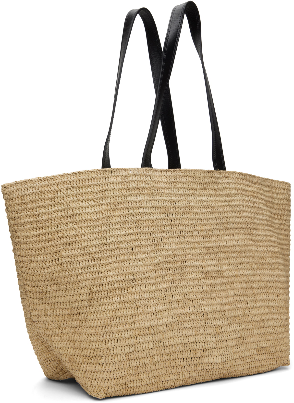 AMI Paris Beige Leather Rafia Ami Paris Tote