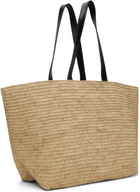 AMI Paris Beige Leather Rafia Ami Paris Tote