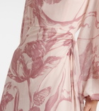 Erdem Draped floral silk voile gown