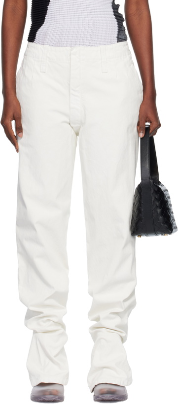 Photo: ISSEY MIYAKE White Sculptural Jeans