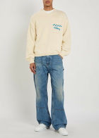 Cherry Los Angeles Motors Embroidered Knit Jumper Cream