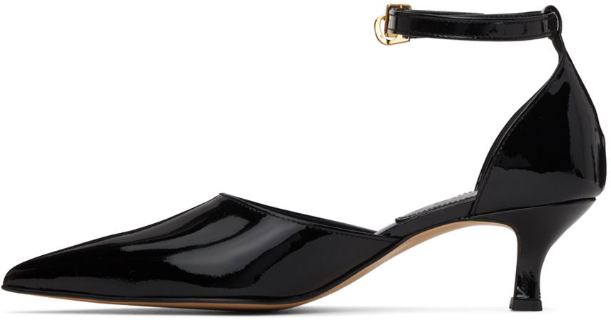 Recto Black Logo Buckle Heels