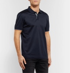 Hugo Boss - Slim-Fit Contrast-Tipped Cotton Polo Shirt - Blue