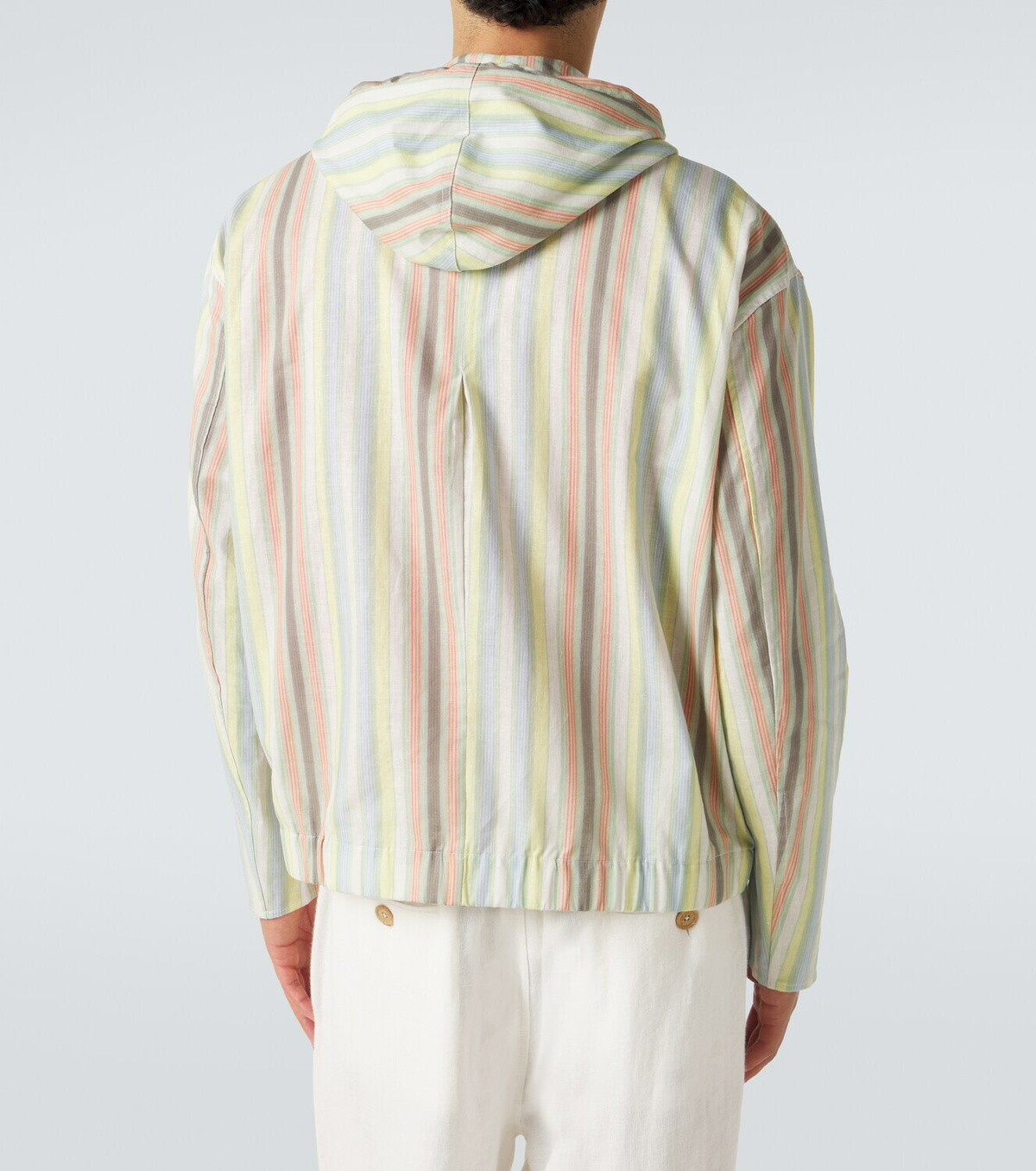 Commas Striped hooded hemp and cotton jacket